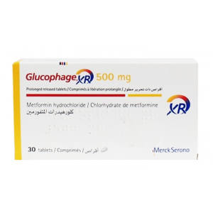 Glucophage XR 500 mg ( Metformin Hydrochloride ) 30 film-coated tablets